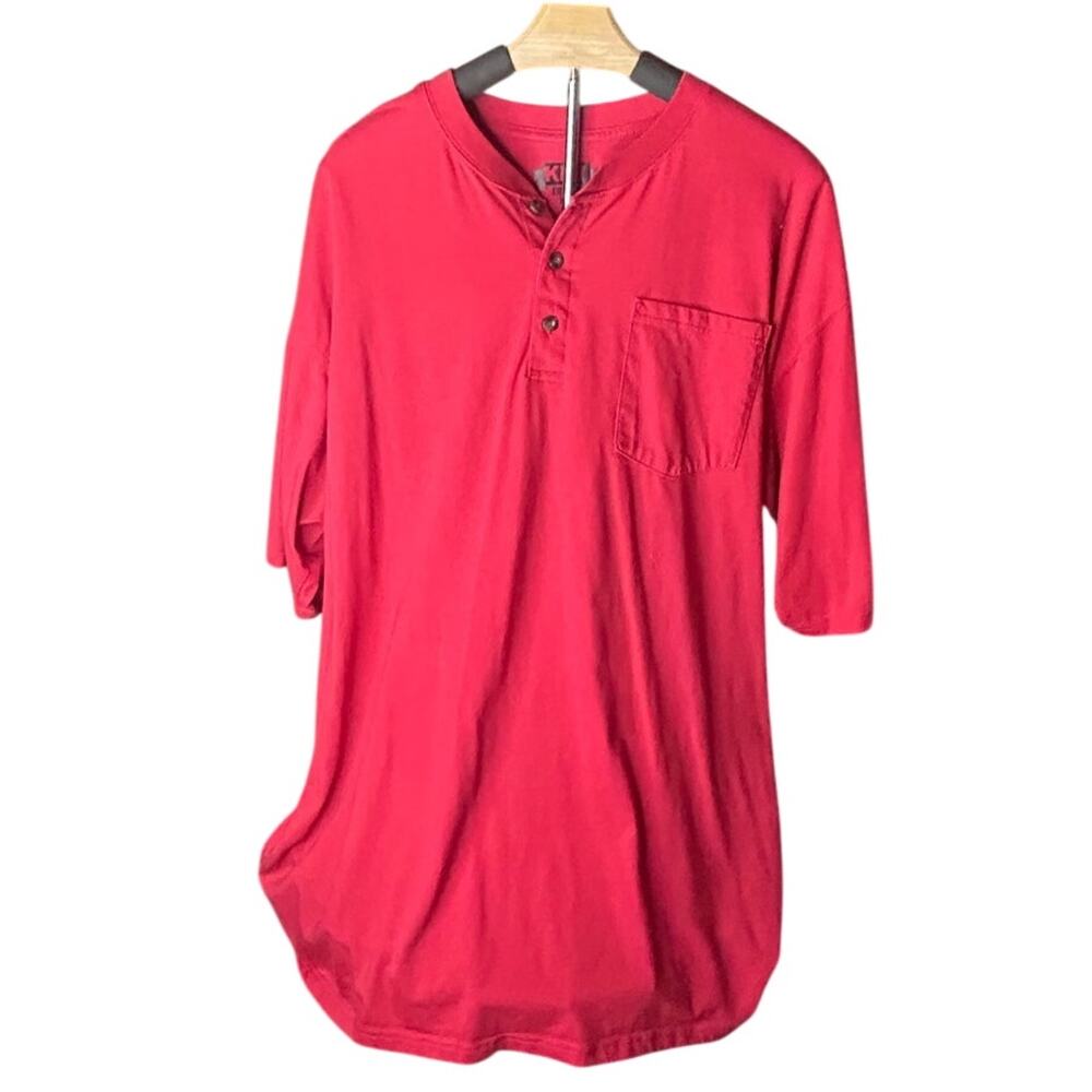 Key Est 1908 Red Henley pullover pocket t-shirt men's sz XLT
